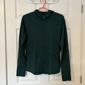 Offline by Aerie Real Me Full Zip Hooded Jacket, Size Medium, Deep Forest Green
